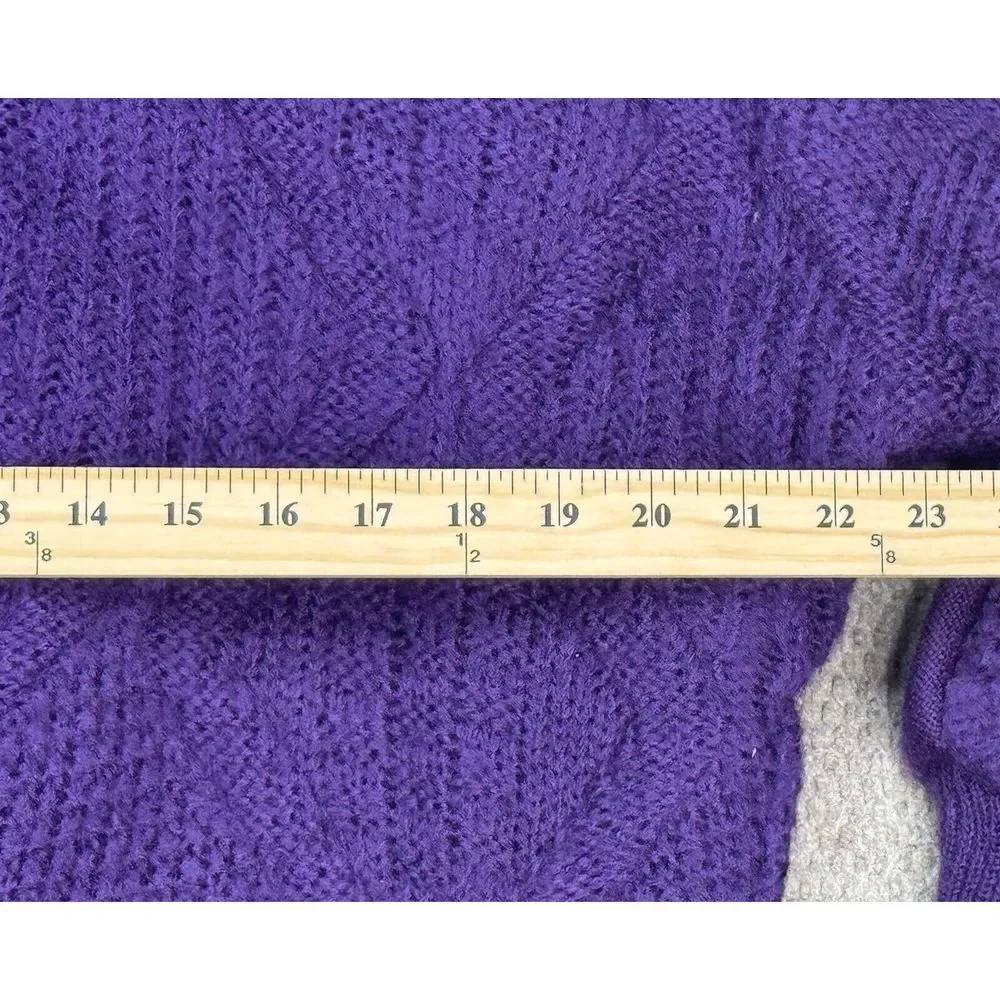 Braetan‎ Vintage Women's Purple Full Zip Long Sleeve Sweater Jacket Size Medium